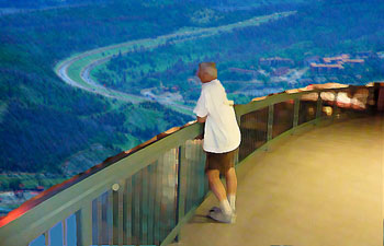 Balcony overlooking highway