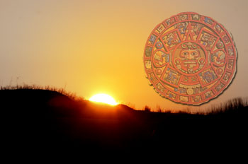 Sunrise with Mayan calendar