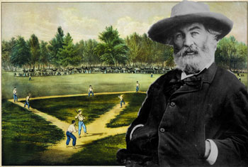 Walt Whitman with a baseball field