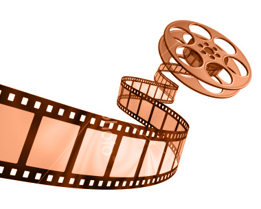 Film reel in orange