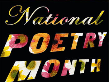 National Poetry Month graphic with flowers