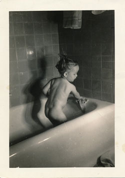 1950s girl in bathtub