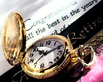 Pocketwatch and retirement banner