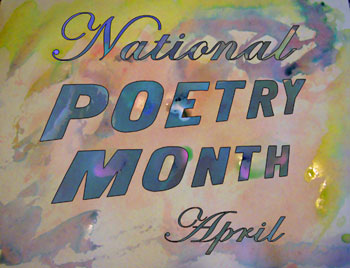 National Poetry Month against watercolor background