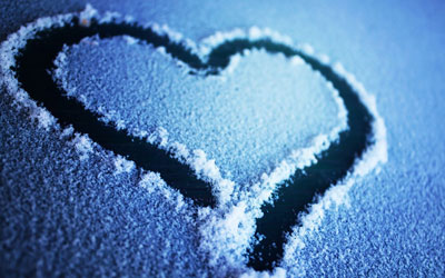 Heart written in snow