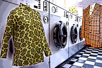 Laundromat, paisley shirt and leisure jacket