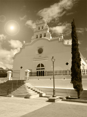 Church in Puerto Rico, sepia